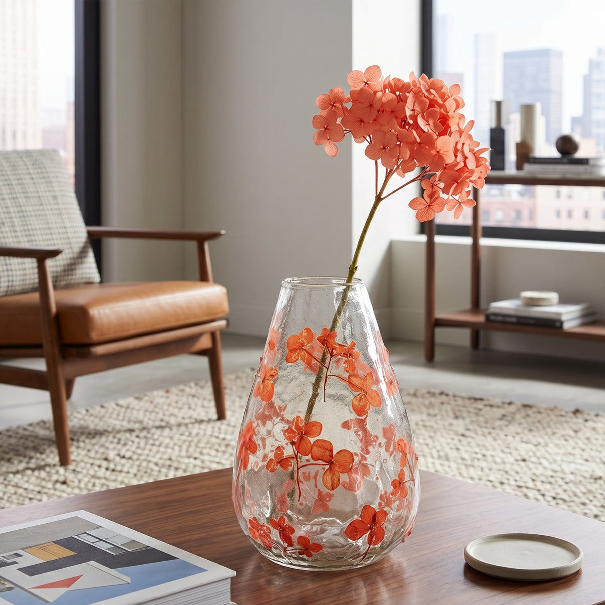 Modern European furniture - Red Botanical Glass Vase - www.oroa.com