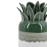 Tall Green and White Ombre Ceramic Pineapple Vase | OROA