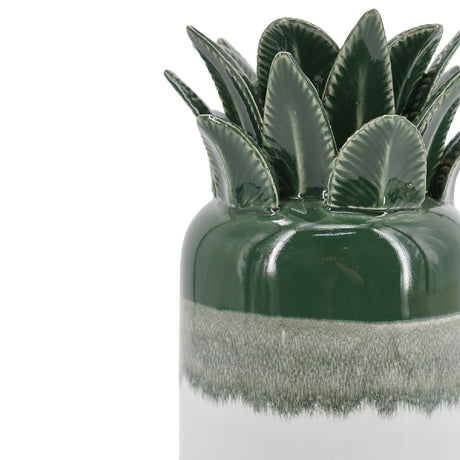 Tall Green and White Ombre Ceramic Pineapple Vase | OROA