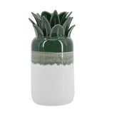 Tall Green and White Ombre Ceramic Pineapple Vase | OROA