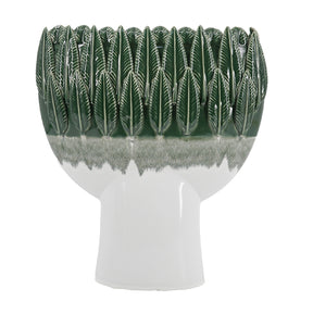 Modern European furniture - Tropical Green Leaf Rim Ceramic Vase - www.oroa.com