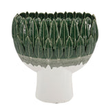 Tropical Green Leaf Rim Ceramic Vase | OROA