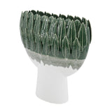 Tropical Green Leaf Rim Ceramic Vase | OROA