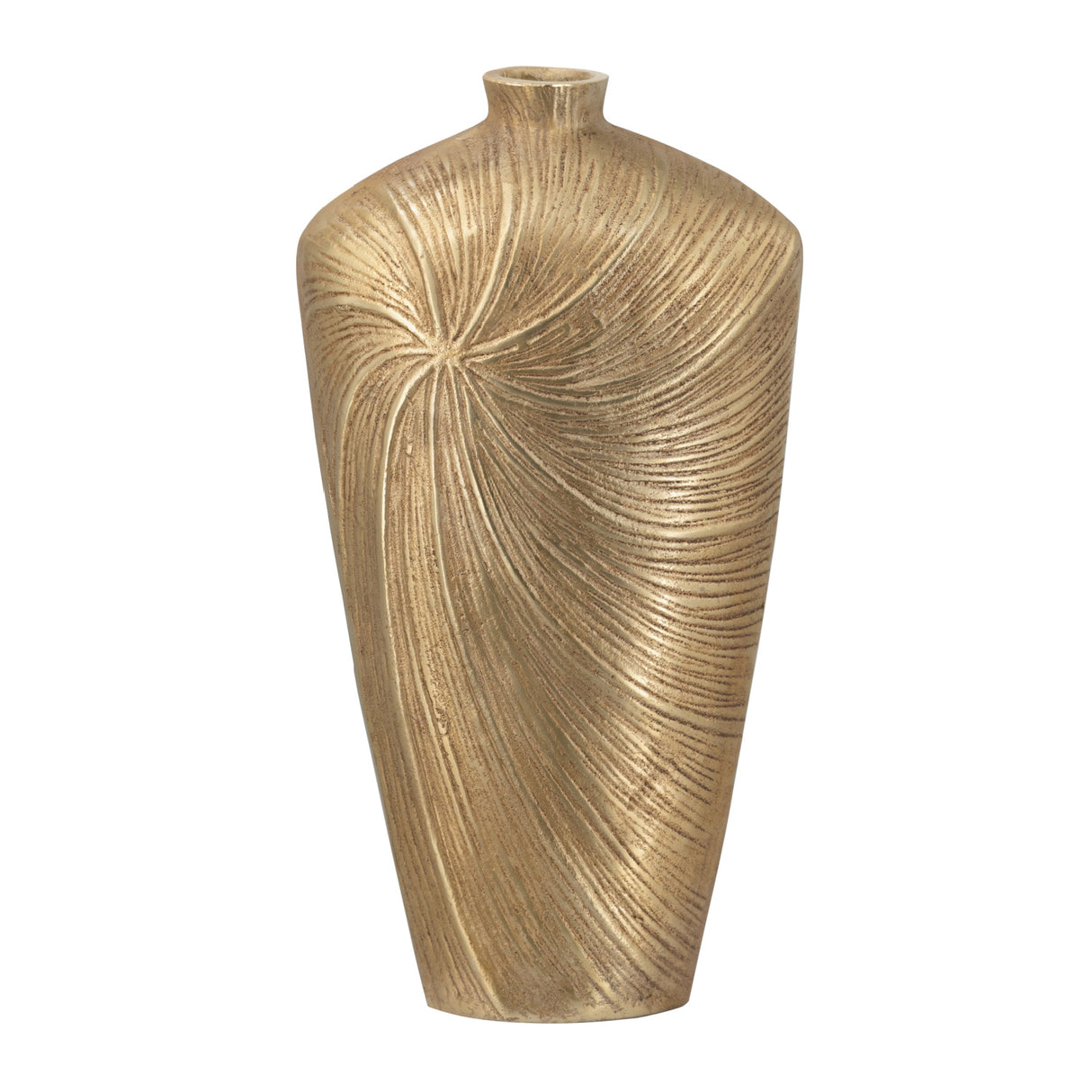 Tapered Aluminum Vase with Gold Swirling Design | OROA