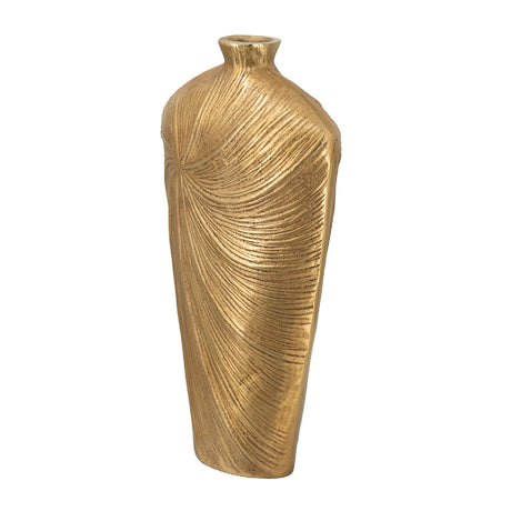 Tapered Aluminum Vase with Gold Swirling Design | OROA