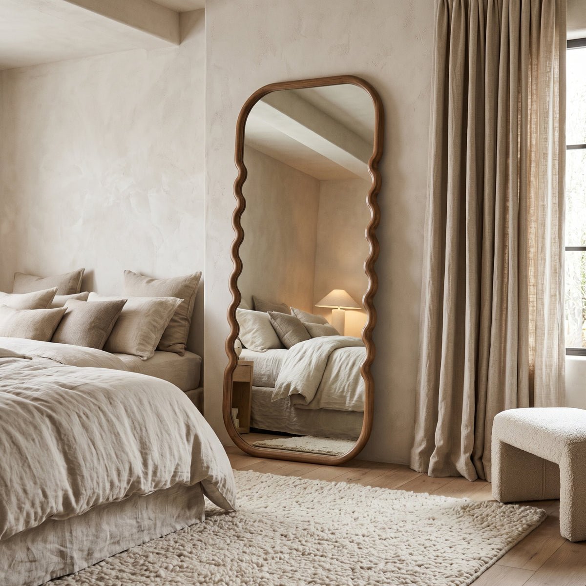 Modern European furniture - Wooden Floor Mirror - www.oroa.com