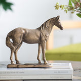 Antique Gold Standing Horse Sculpture | OROA