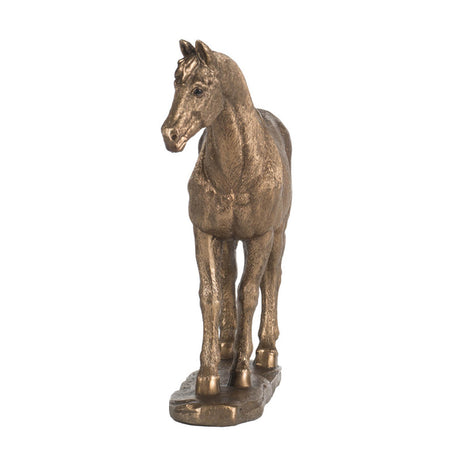 Antique Gold Standing Horse Sculpture | OROA