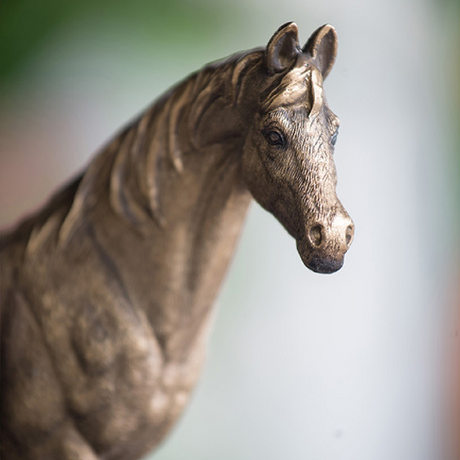 Antique Gold Standing Horse Sculpture | OROA