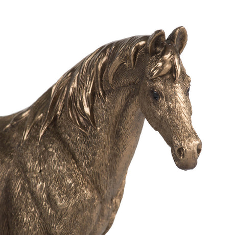 Antique Gold Standing Horse Sculpture | OROA