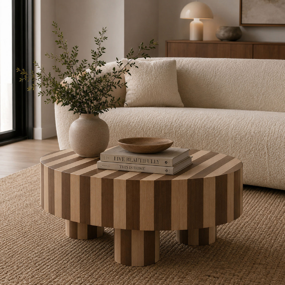 Natural Round Wood Coffee Table | OROA