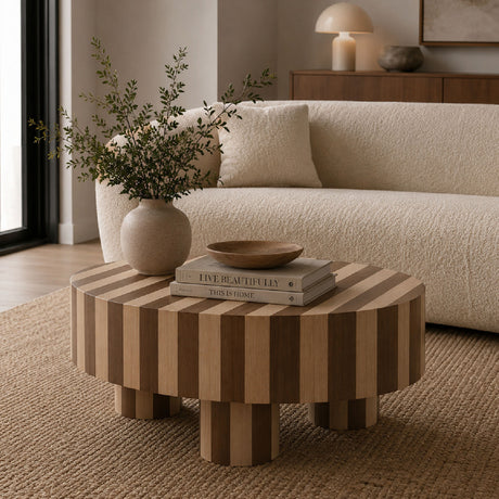 Natural Round Wood Coffee Table | OROA
