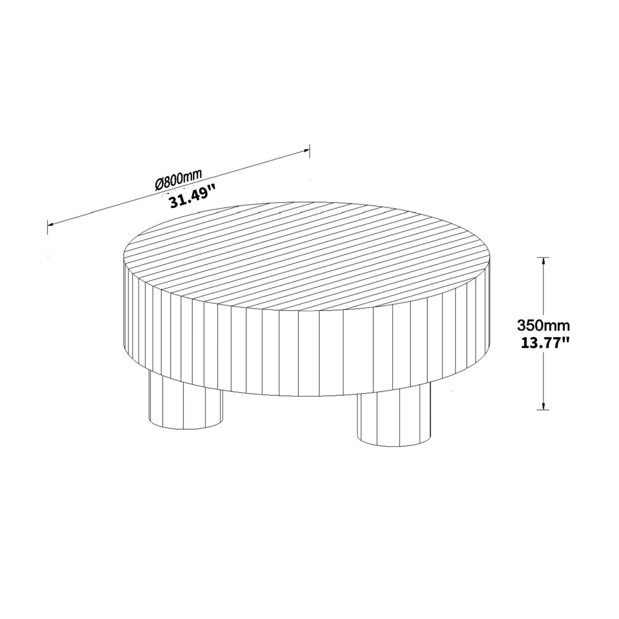 Natural Round Wood Coffee Table | OROA