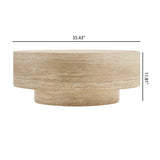 Rectangular Natural Travertine Outdoor Coffee Table Lily - OROA Modern Furniture