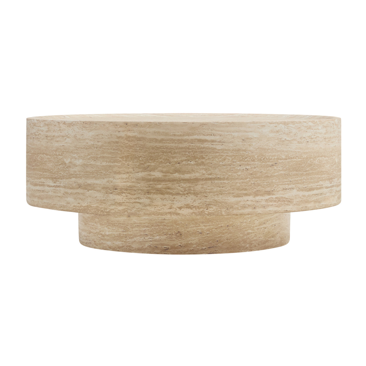 Round Yellow Travertine Coffee Table by OROA