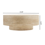 Round Yellow Travertine Coffee Table by OROA
