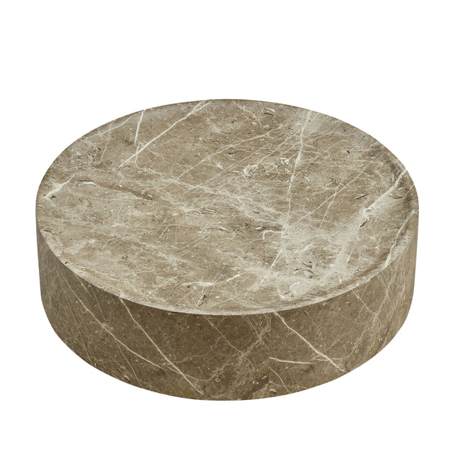 Travertine-Look Round Coffee Table by OROA