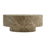 Travertine-Look Round Coffee Table by OROA