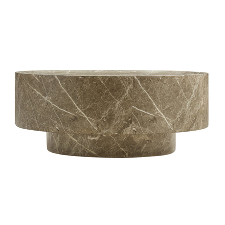 Travertine-Look Round Coffee Table by OROA