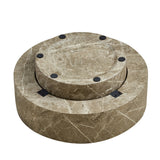 Travertine-Look Round Coffee Table by OROA