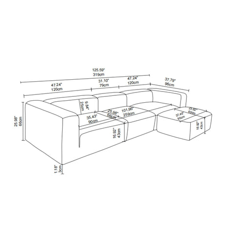 Modern Minimalist Sectional Sofa | OROA