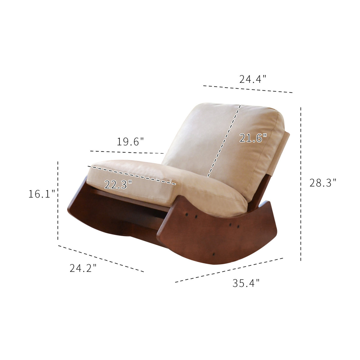 Upholstered Glider Rocking Chair | OROA