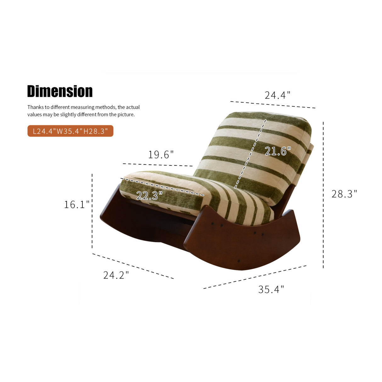 Solid Wood Frame Rocking Chair | OROA