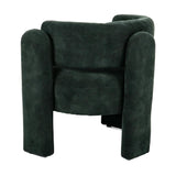 Green Textured Fabric Barrel Accent Chair | OROA