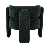 Green Textured Fabric Barrel Accent Chair | OROA