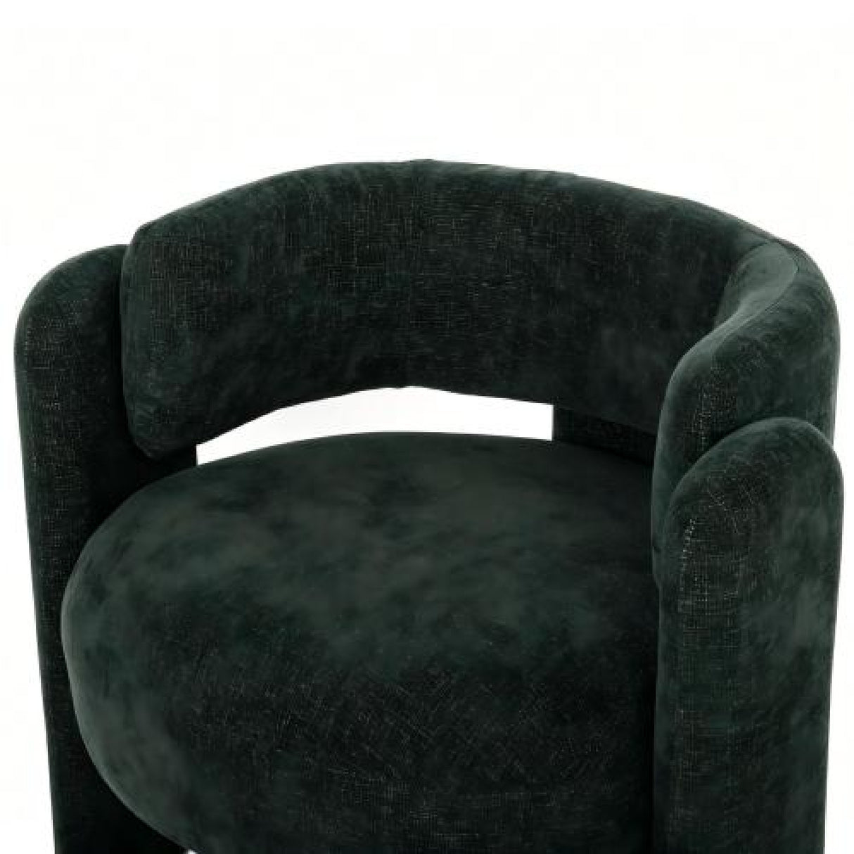 Green Textured Fabric Barrel Accent Chair | OROA