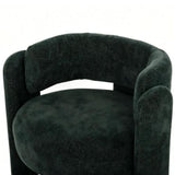 Green Textured Fabric Barrel Accent Chair | OROA