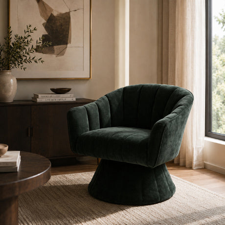 Modern Channel Tufted Barrel Chair | OROA