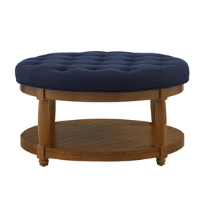 Modern European furniture - Round Upholstered Tufted Linen Ottoman Coffee Table - www.oroa.com