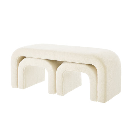 Modern European furniture - U-Shaped Modern Ottoman Bench Set of 3 - www.oroa.com
