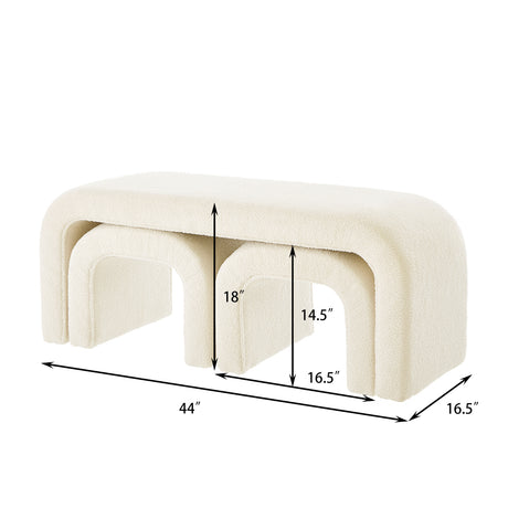 Modern European furniture - U-Shaped Modern Ottoman Bench Set of 3 - www.oroa.com