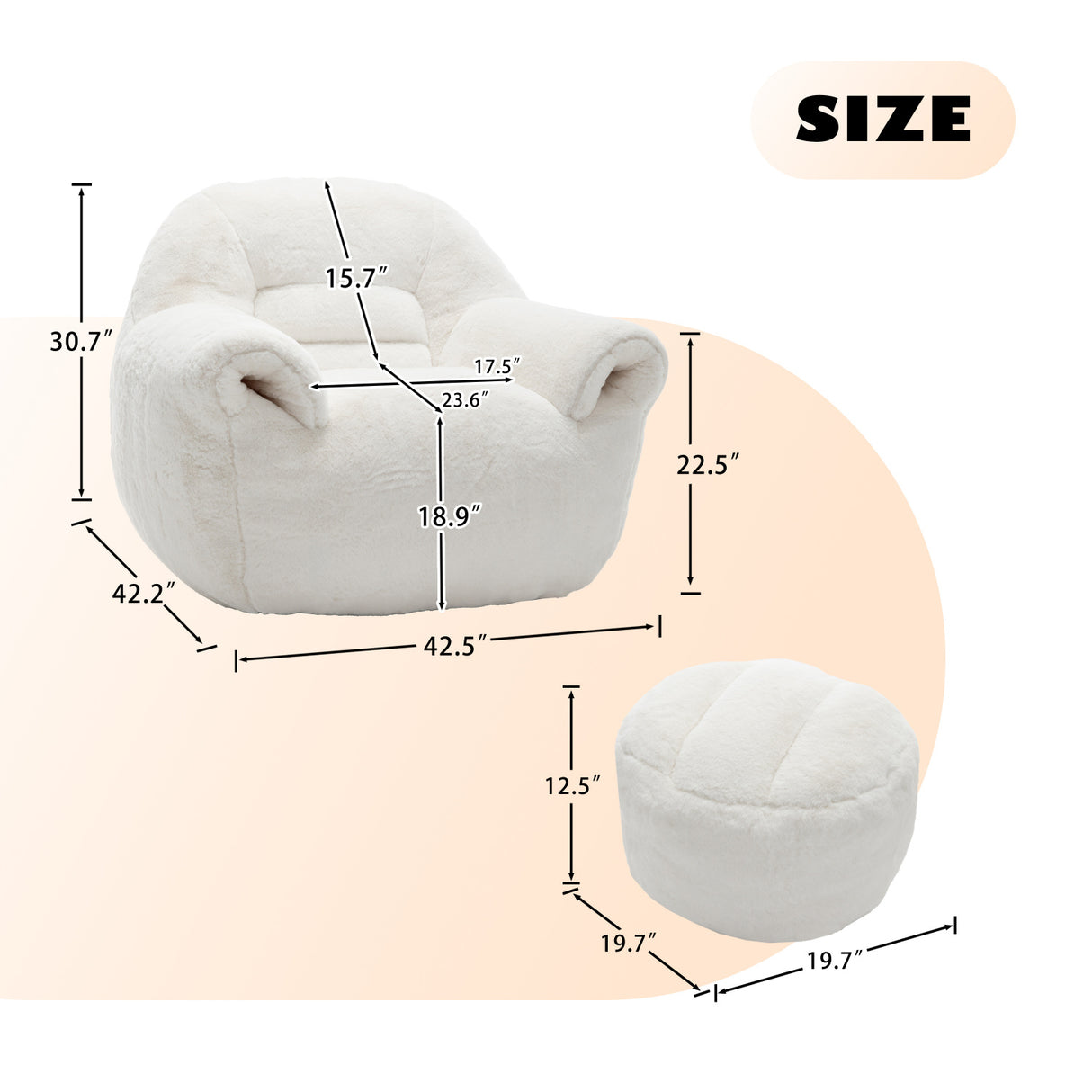 Comfy Bean Bag Accent Chair | OROA