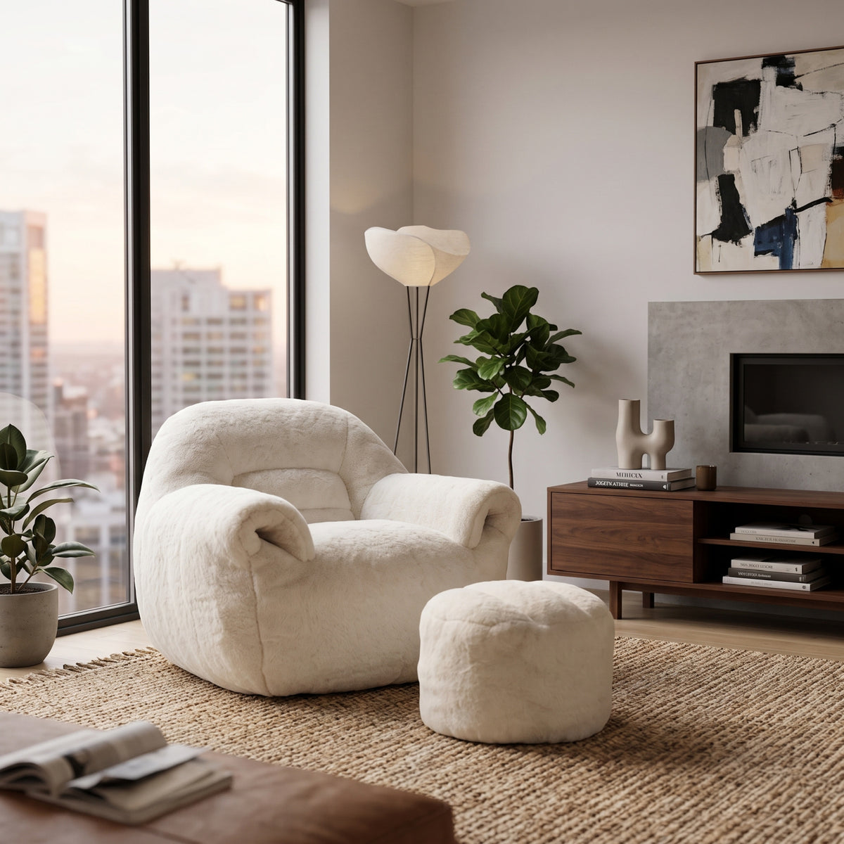 Comfy Bean Bag Accent Chair | OROA