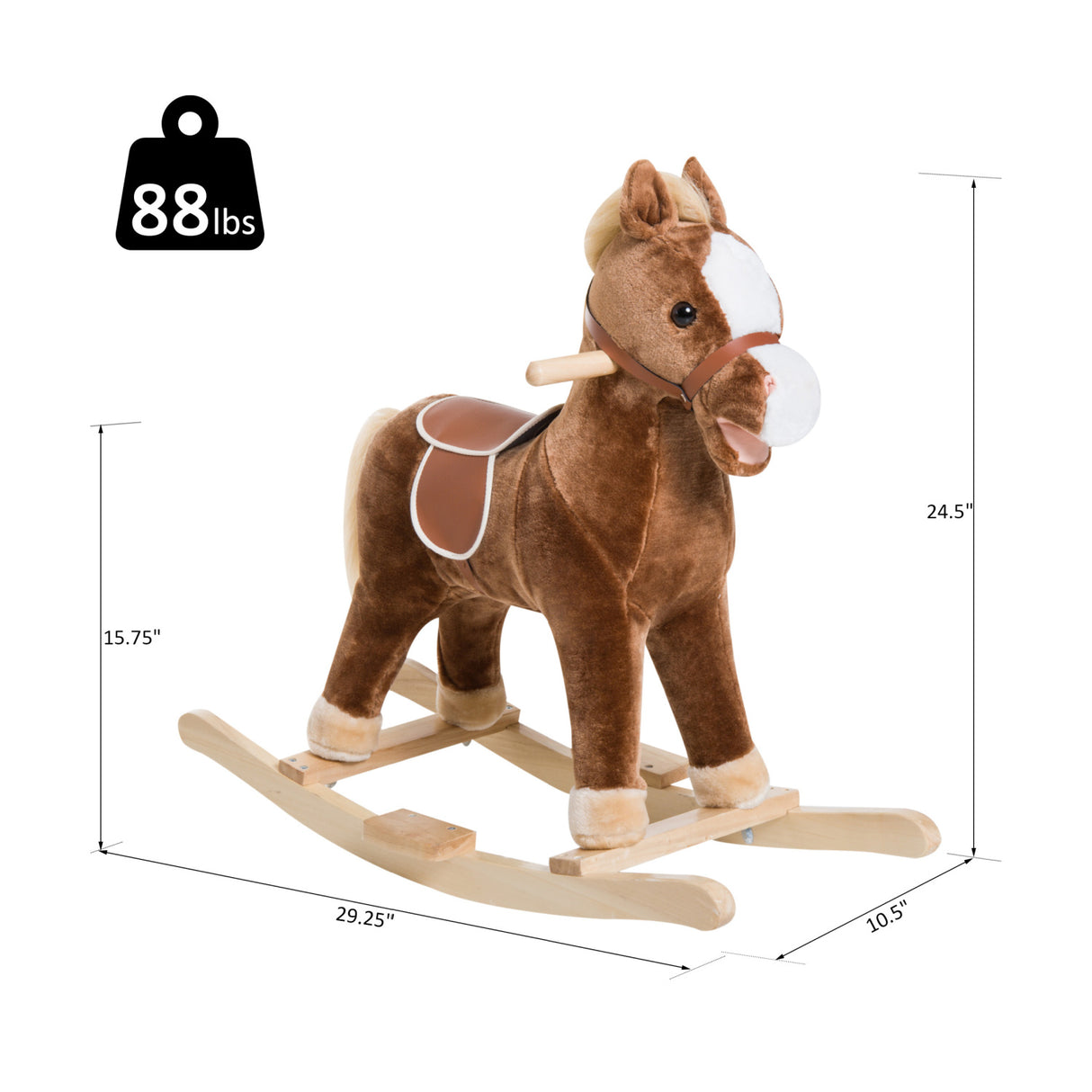 Qaba Plush Rocking Horse | OROA Kids