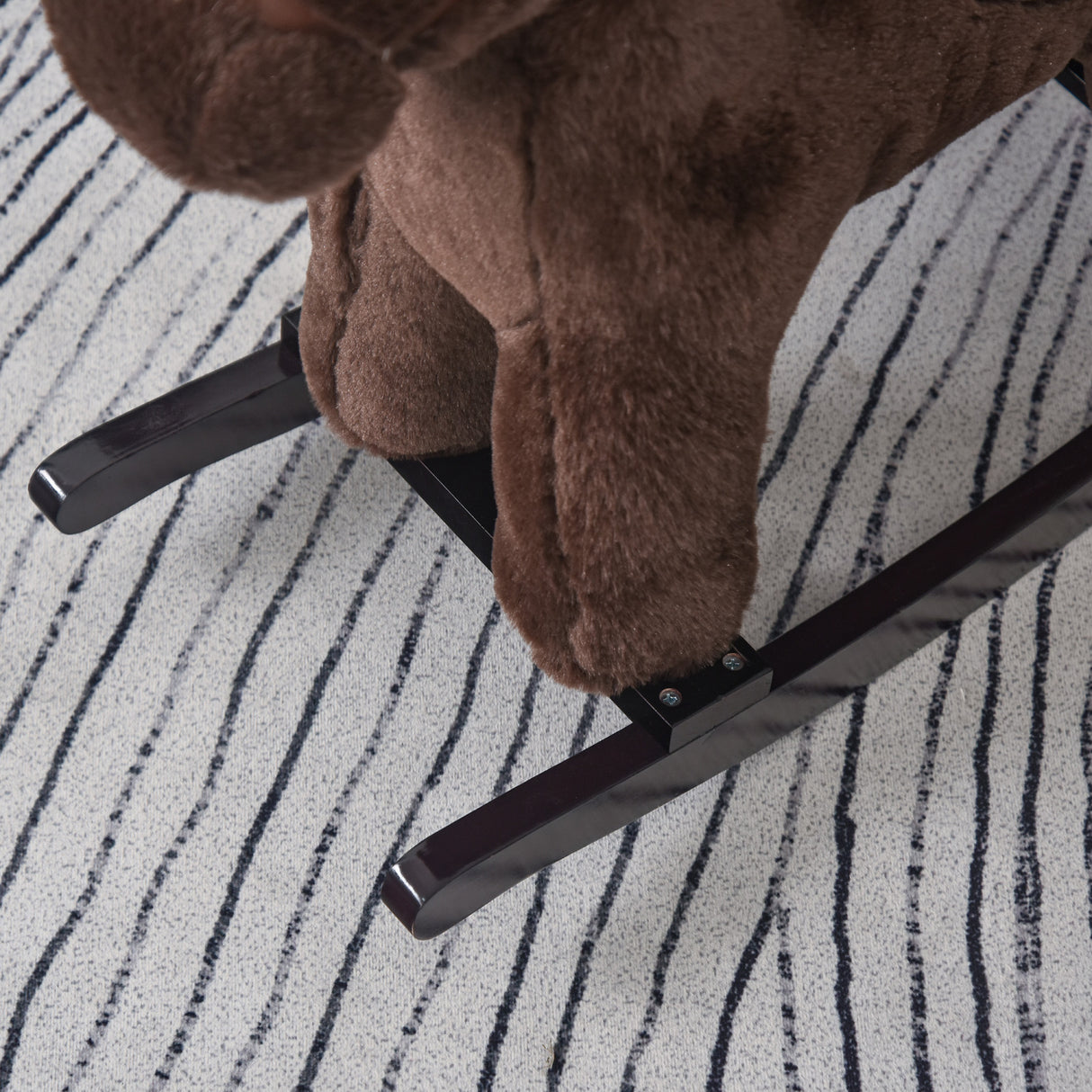 Brown Plush Ride-On Rocking Horse with Bear Toy | OROA Kids