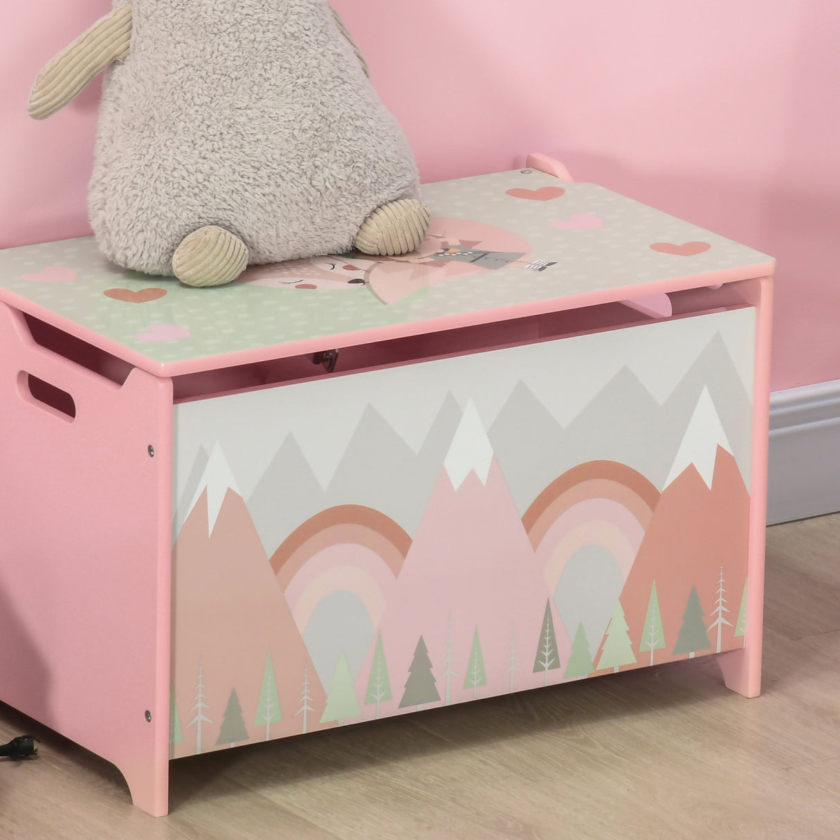 Pink Kids Toy Box with Lid | OROA Kids