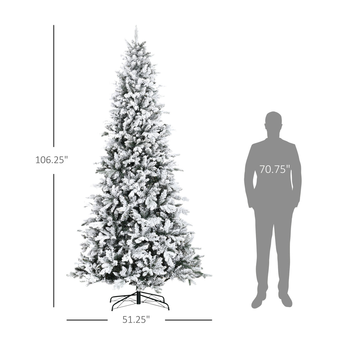 108' Pine Snow Flocked Artificial Christmas Tree - OROA - view 5