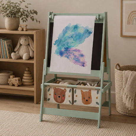 3-in-1 Kids Art Easel with Storage Baskets | OROA Kids