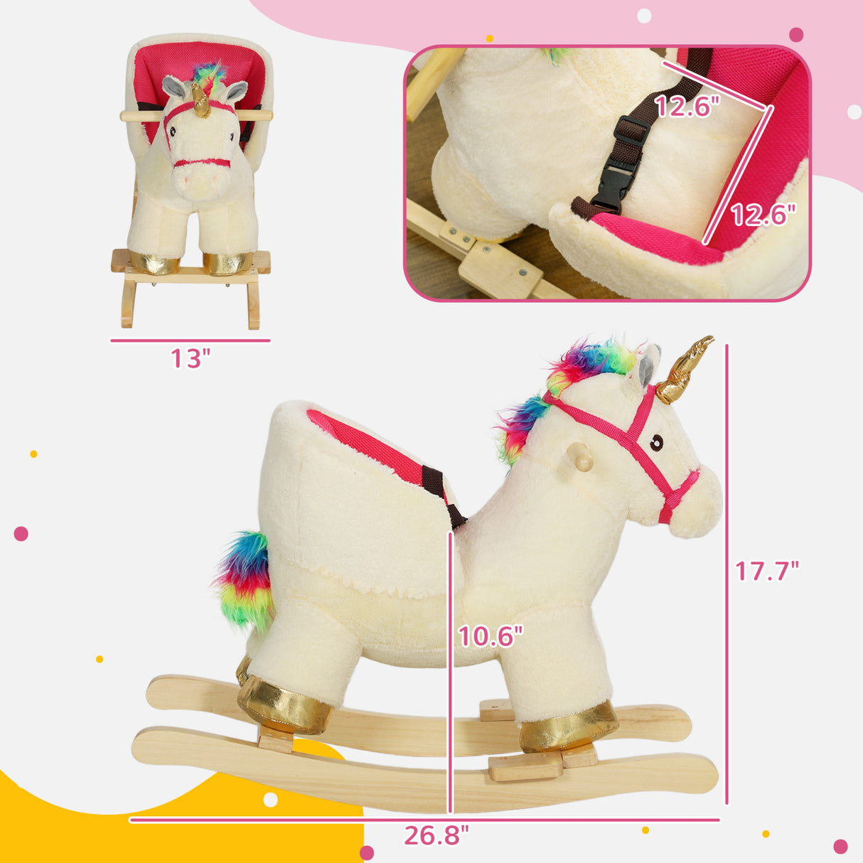 White Cream Rocking Horse Toy | OROA Kids