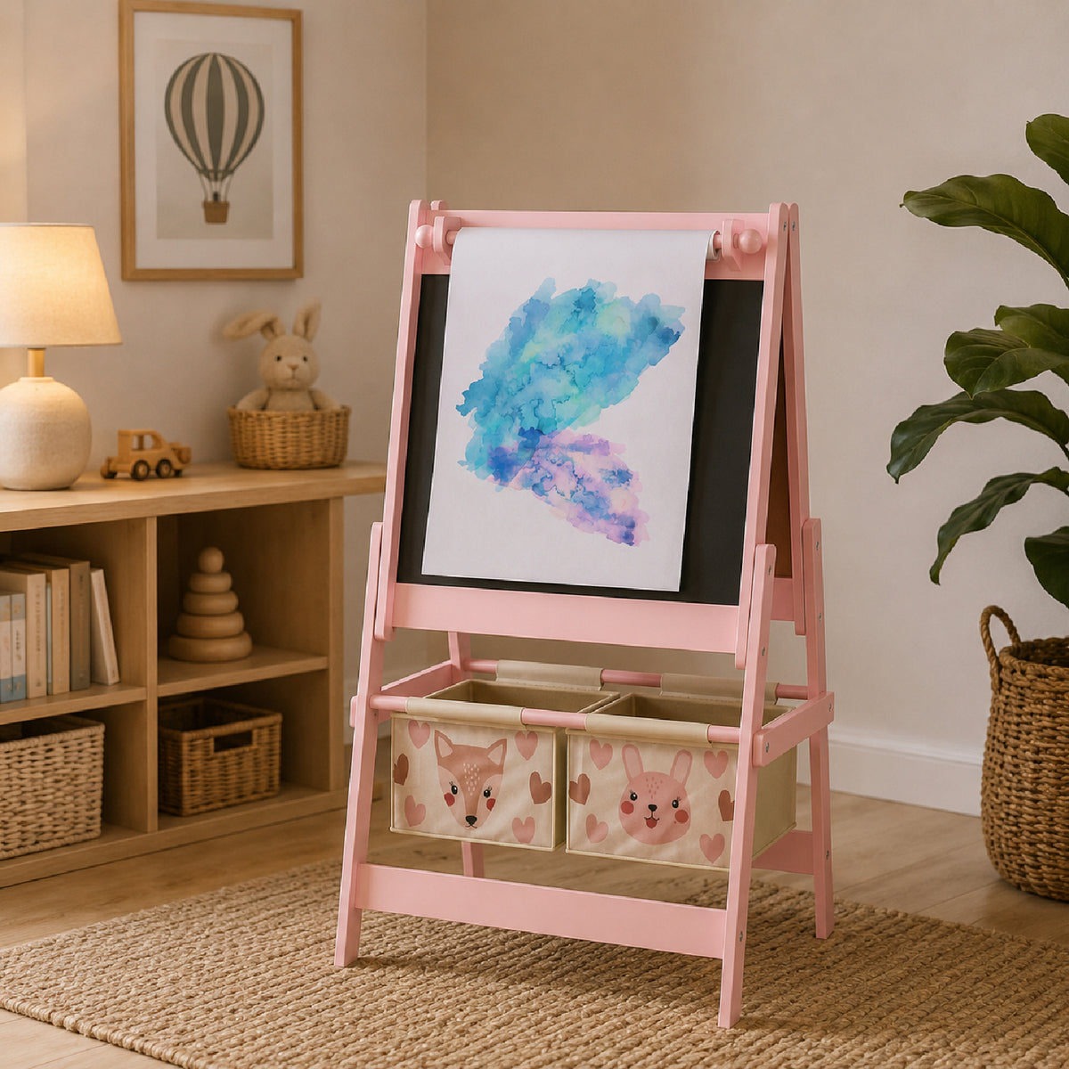 Modern European furniture - 3-in-1 Pink Kids Art Easel with Storage - www.oroa.com