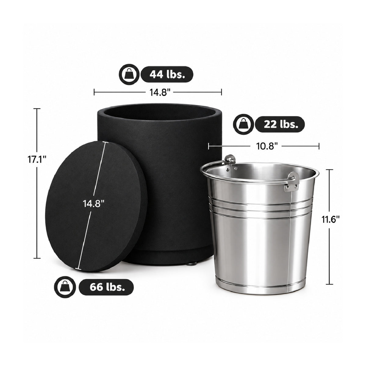 Modern European furniture - 3-In-1 Outdoor Cooler Storage Side Table - www.oroa.com