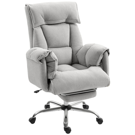 Light Taupe Gray Executive Office Chair with Footrest by OROA