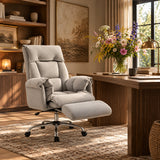 Light Taupe Gray Executive Office Chair with Footrest by OROA