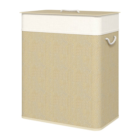 Modern European furniture - Natural Bamboo Double Laundry Hamper - www.oroa.com