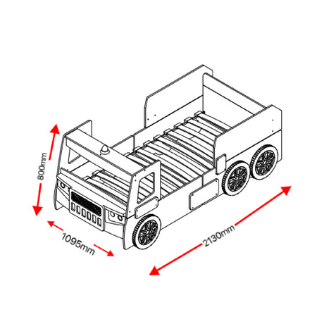 Little Heroes Fire Truck Bed - OROA Kids - view 5