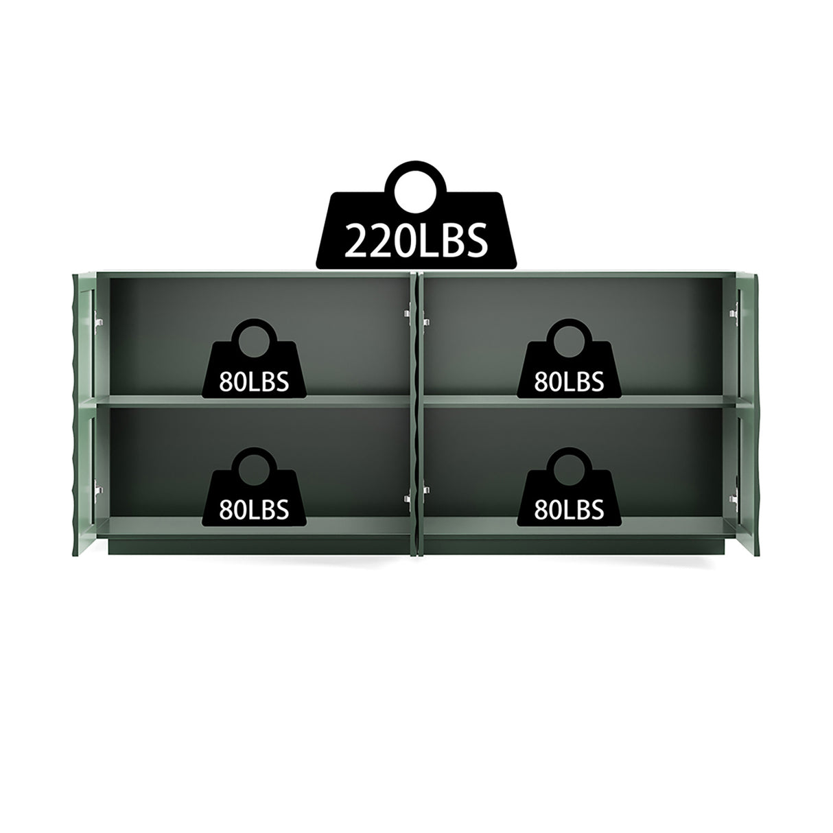 Mid Century Green Accent Sideboard | OROA